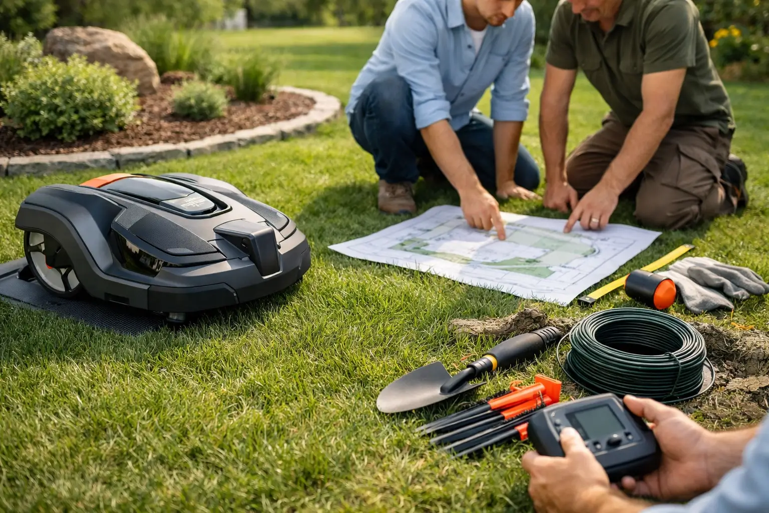 Mähroboter Installation im Garten richtig planen