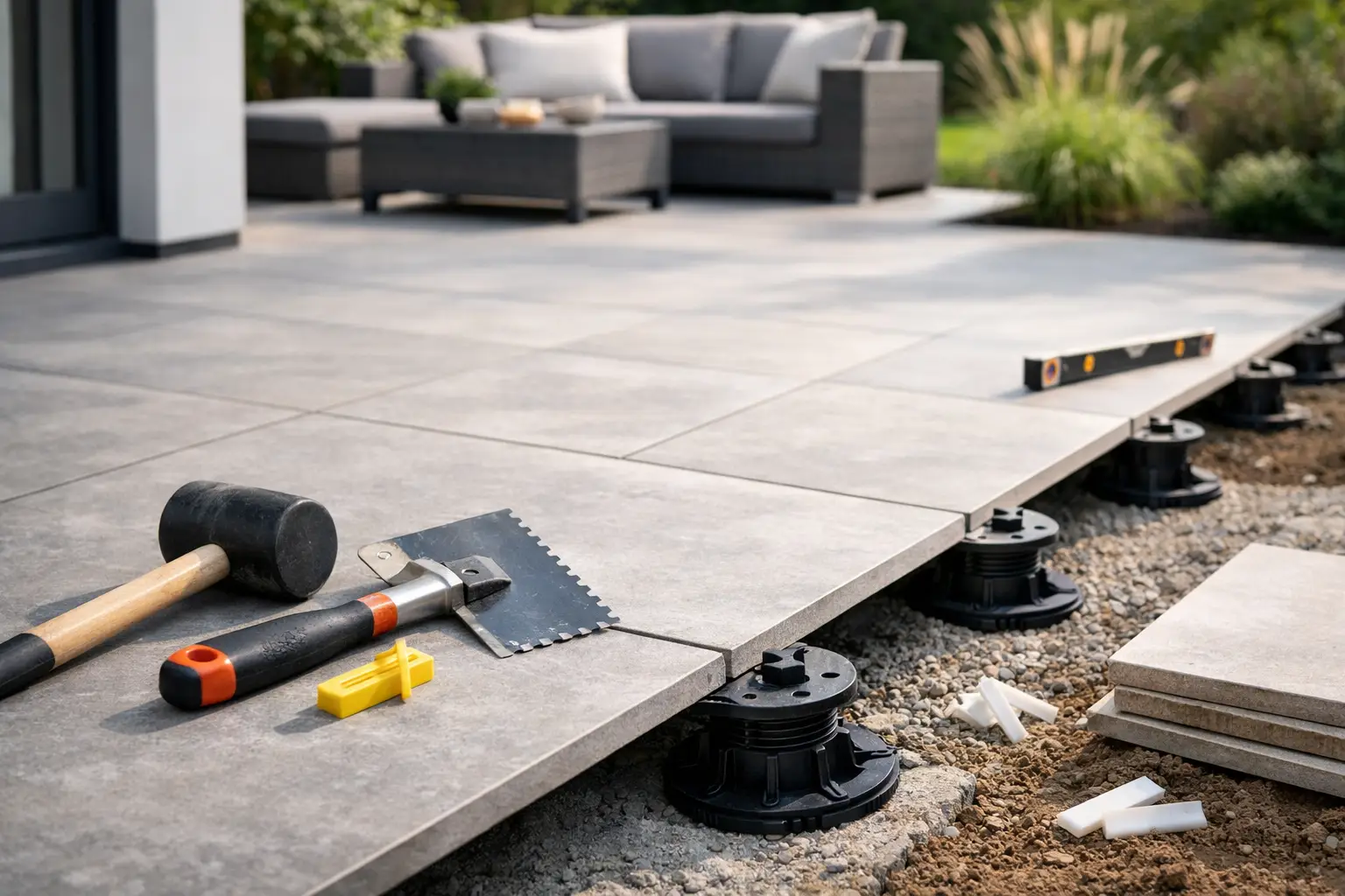 Terrasse aus Keramik bauen - sauber geplant